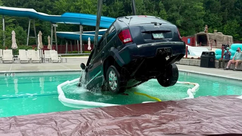 Swimming children struck by car after it crashes into hotel pool: police