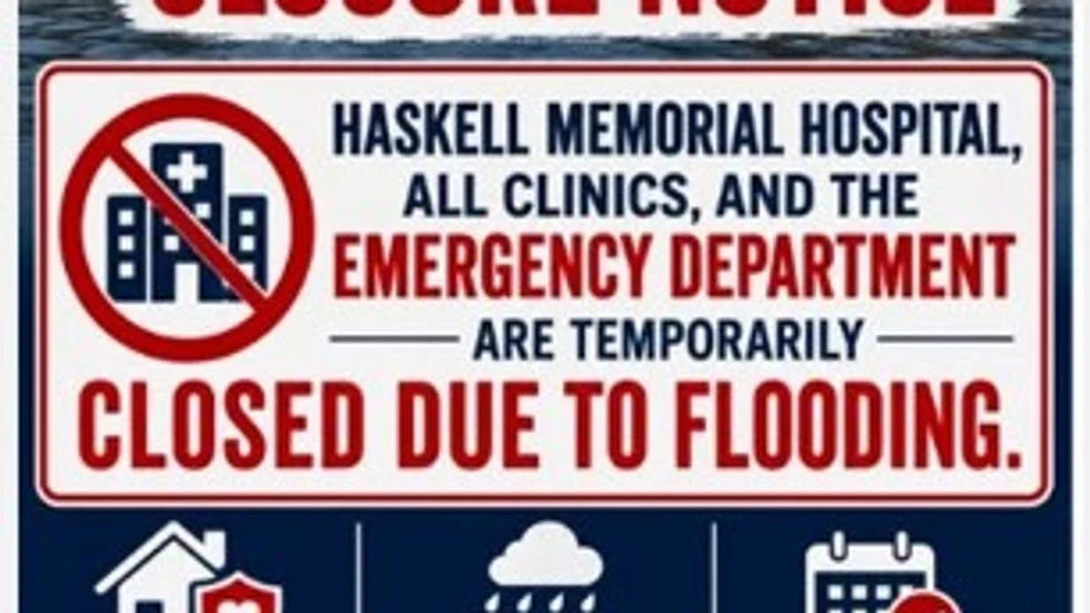 Haskell Memorial Hospital closes as flash flooding impacts Haskell County